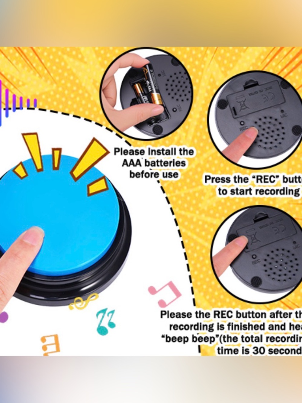 Voice Recording Button ~ record up to 30 seconds New - Picture 4 of 6